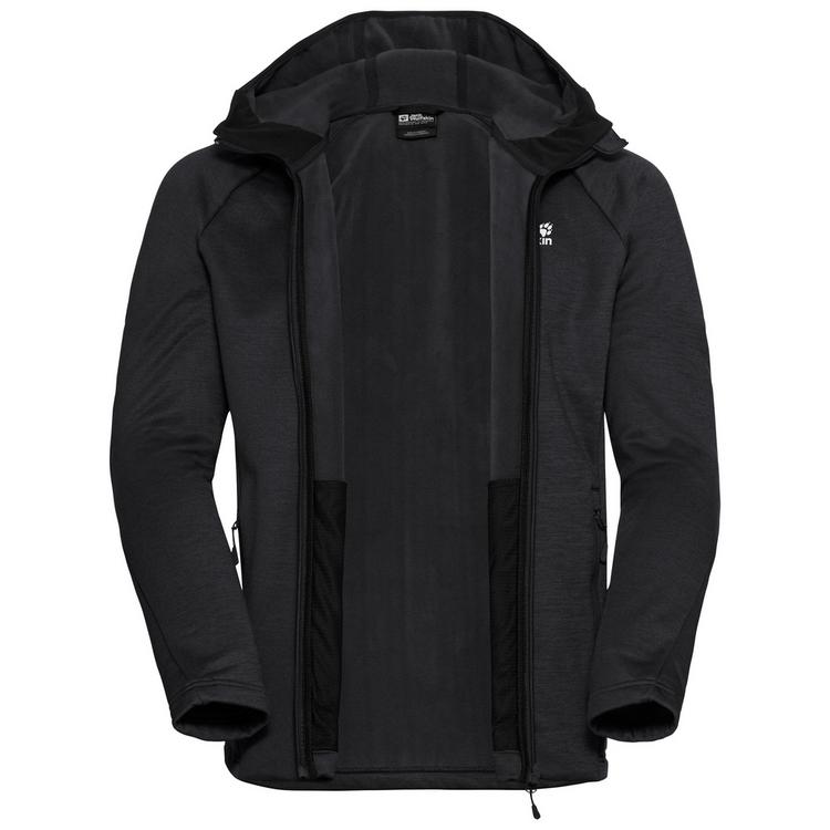 Jack Wolfskin Jack Wolfskin PEAK DISTRICT HOODED FZ M Fleecejacke Herren - black - 3 | SportScheck