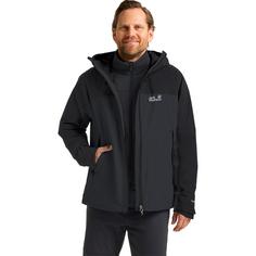 Rückansicht von Jack Wolfskin WILD PLACES 3IN1 JKT M Funktionsjacke Herren phantom