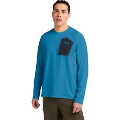 Rückansicht von Jack Wolfskin PRELIGHT TRAIL CREW M Sweatshirt Herren aurora blue