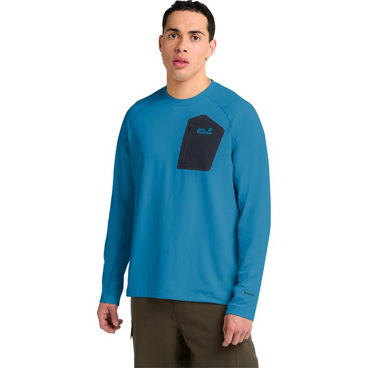 Jack Wolfskin Jack Wolfskin PRELIGHT TRAIL CREW M Sweatshirt Herren - aurora blue - 0 | SportScheck