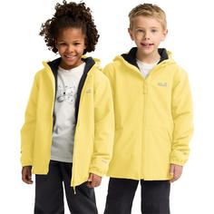 Rückansicht von Jack Wolfskin SNOW DAYS JKT KIDS Fleecejacke Kinder lemon ice