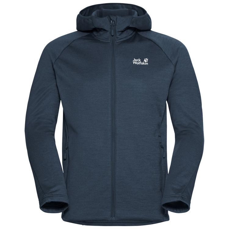 Jack Wolfskin Jack Wolfskin PEAK DISTRICT HOODED FZ M Fleecejacke Herren - midnight sky - 0 | SportScheck