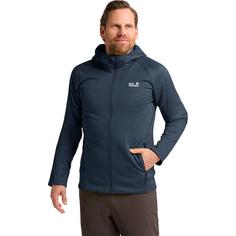Rückansicht von Jack Wolfskin PEAK DISTRICT HOODED FZ M Fleecejacke Herren midnight sky