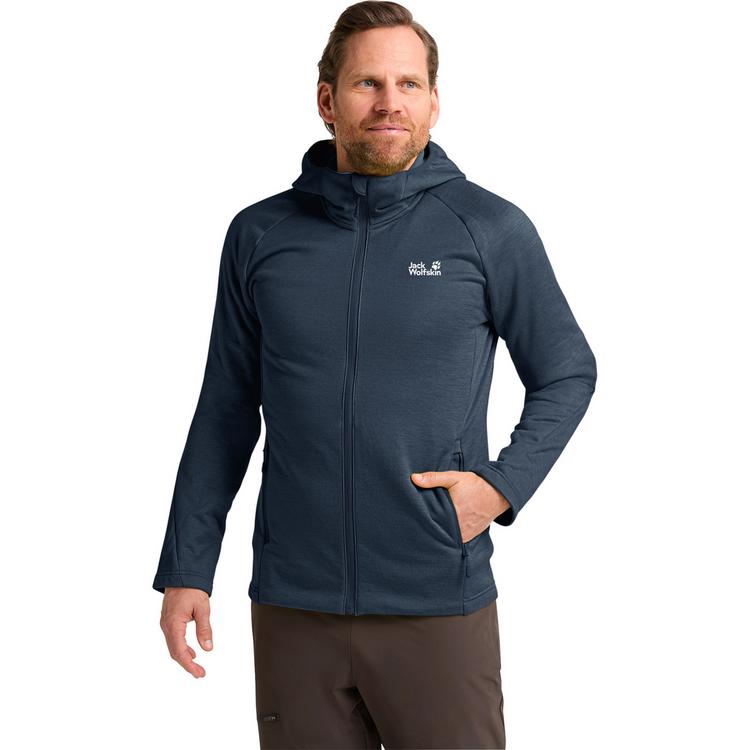 Jack Wolfskin Jack Wolfskin PEAK DISTRICT HOODED FZ M Fleecejacke Herren - midnight sky - 0 | SportScheck