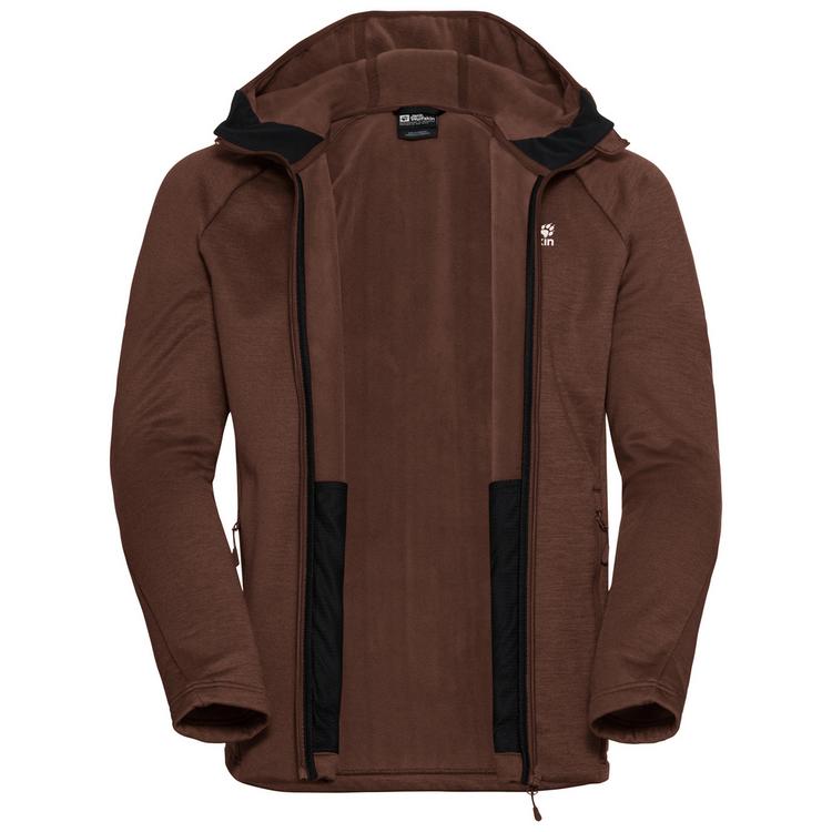 Jack Wolfskin Jack Wolfskin PEAK DISTRICT HOODED FZ M Fleecejacke Herren - hot choc - 3 | SportScheck