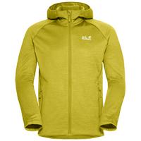 Jack Wolfskin PEAK DISTRICT HOODED FZ M Fleecejacke Herren - chartreuse