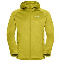 Jack Wolfskin PEAK DISTRICT HOODED FZ M Fleecejacke Herren chartreuse