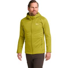 Rückansicht von Jack Wolfskin PEAK DISTRICT HOODED FZ M Fleecejacke Herren chartreuse