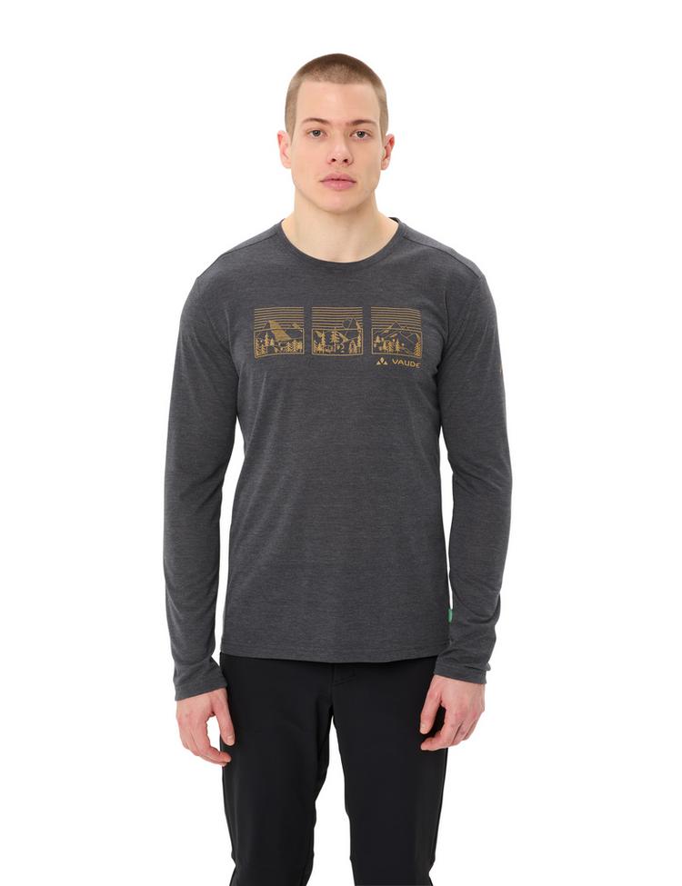VAUDE VAUDE Men's Rosemoor LS T-Shirt III T-Shirt Herren - black/savanna - 0 | SportScheck