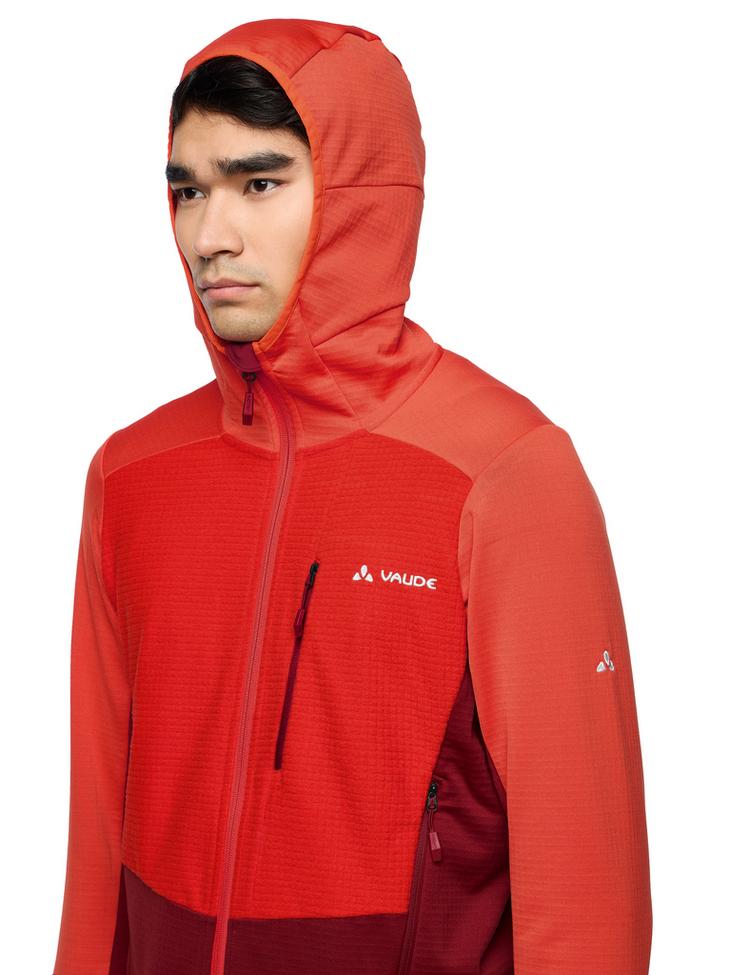VAUDE VAUDE Men's Monviso Hooded Grid Fleece Jacket Outdoorjacke Herren - carmine - 1 | SportScheck