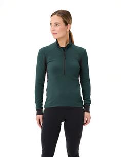 Rückansicht von VAUDE Women's Kuro Halfzip LS Tricot Fahrradtrikot Damen deep pond