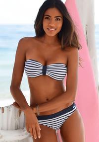 VENICE BEACH Bandeau-Bikini-Top Bikini Oberteil Damen - wei&szlig;-marine-gestreift