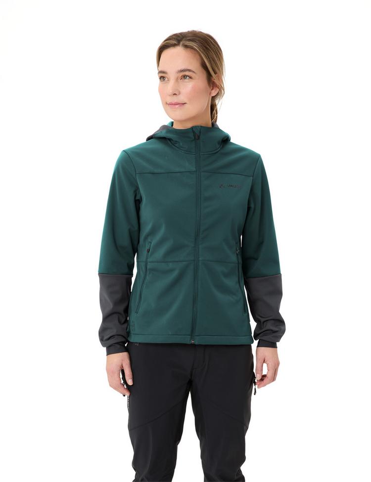 VAUDE VAUDE Women's Qimsa Hooded Softshell Jacket Outdoorjacke Damen - deep pond - 0 | SportScheck