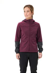 Rückansicht von VAUDE Women's Qimsa Hooded Softshell Jacket Outdoorjacke Damen cassis uni