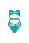 Moda Minx Starfish Bandeau Cut Out Swimsuit Badeanzug Damen - Blue Shimmer