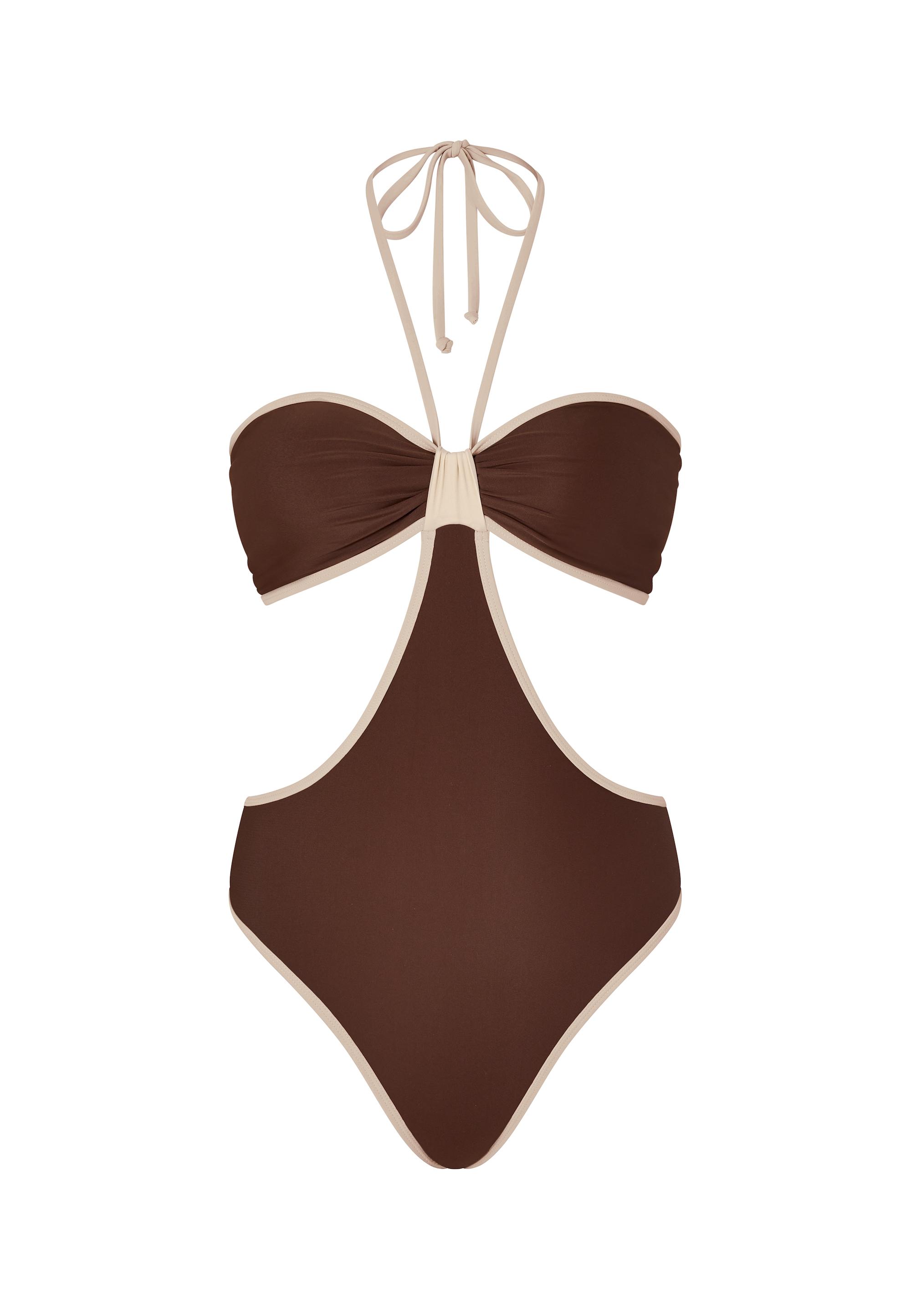 Moda Minx Badeanzug Damen - Coffee