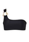 Moda Minx Irregular Hoop One Shoulder Top Bikini Oberteil Damen - Black