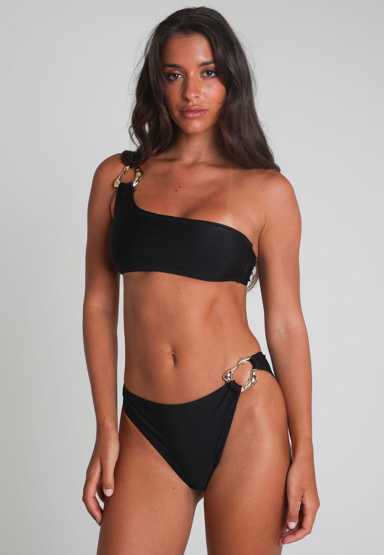 Moda Minx Moda Minx Irregular Hoop One Shoulder Top Bikini Oberteil Damen - Black - 3 | SportScheck