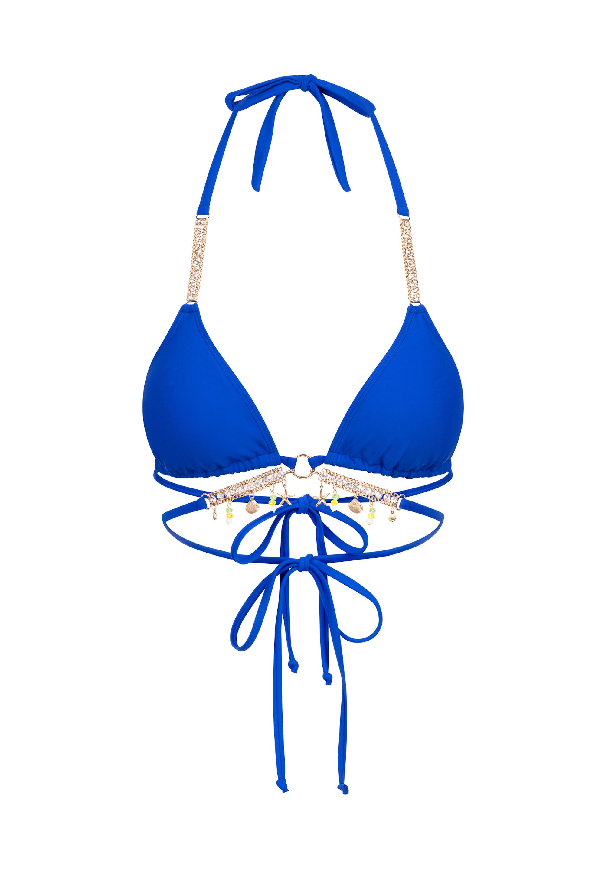 Moda Minx Seychelles Triangle Wrap Top Bikini Oberteil Damen - blue