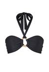 Moda Minx Irregular Hoop Halter Bandeau Top Bikini Oberteil Damen - Black