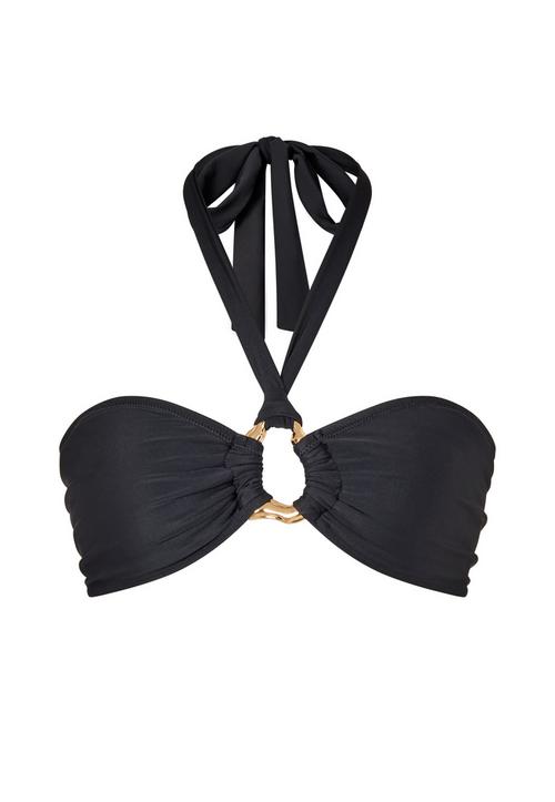 Moda Minx Irregular Hoop Halter Bandeau Top Bikini Oberteil Damen