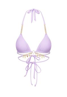 Moda Minx Seychelles Triangle Wrap Top Bikini Oberteil Damen lilac