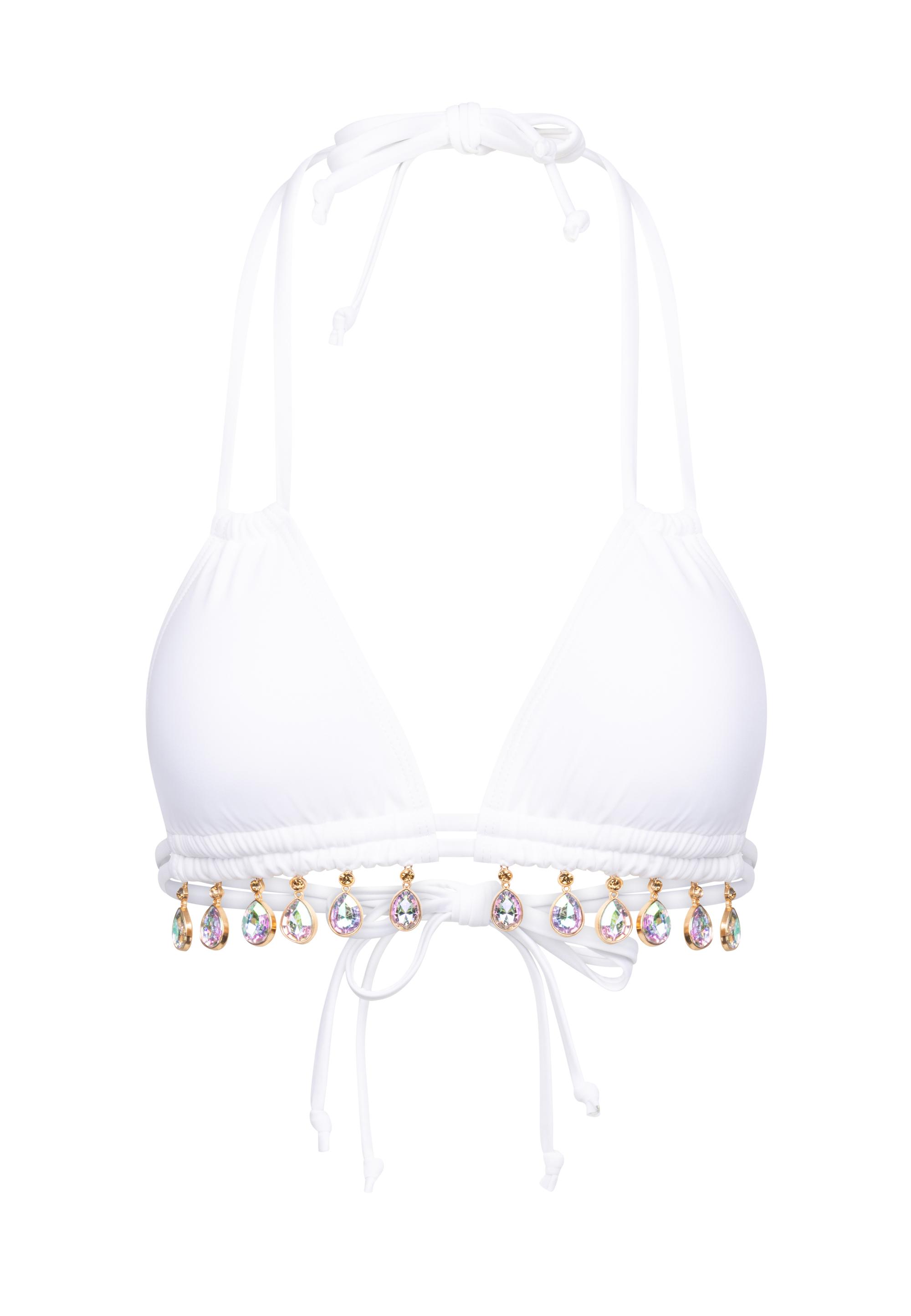 Moda Minx Selene Droplet Double Strap Triangle Top Bikini Oberteil Damen - White