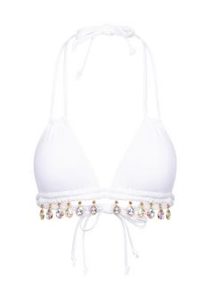 Moda Minx Selene Droplet Double Strap Triangle Top Bikini Oberteil Damen White