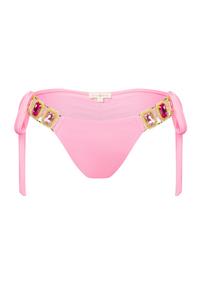 Moda Minx Boujee Tie Side Brazilian Bikini Bottom Bikini Hose Damen - pink