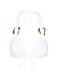 Moda Minx Irregular Hoop Triangle Top Bikini Oberteil Damen - White