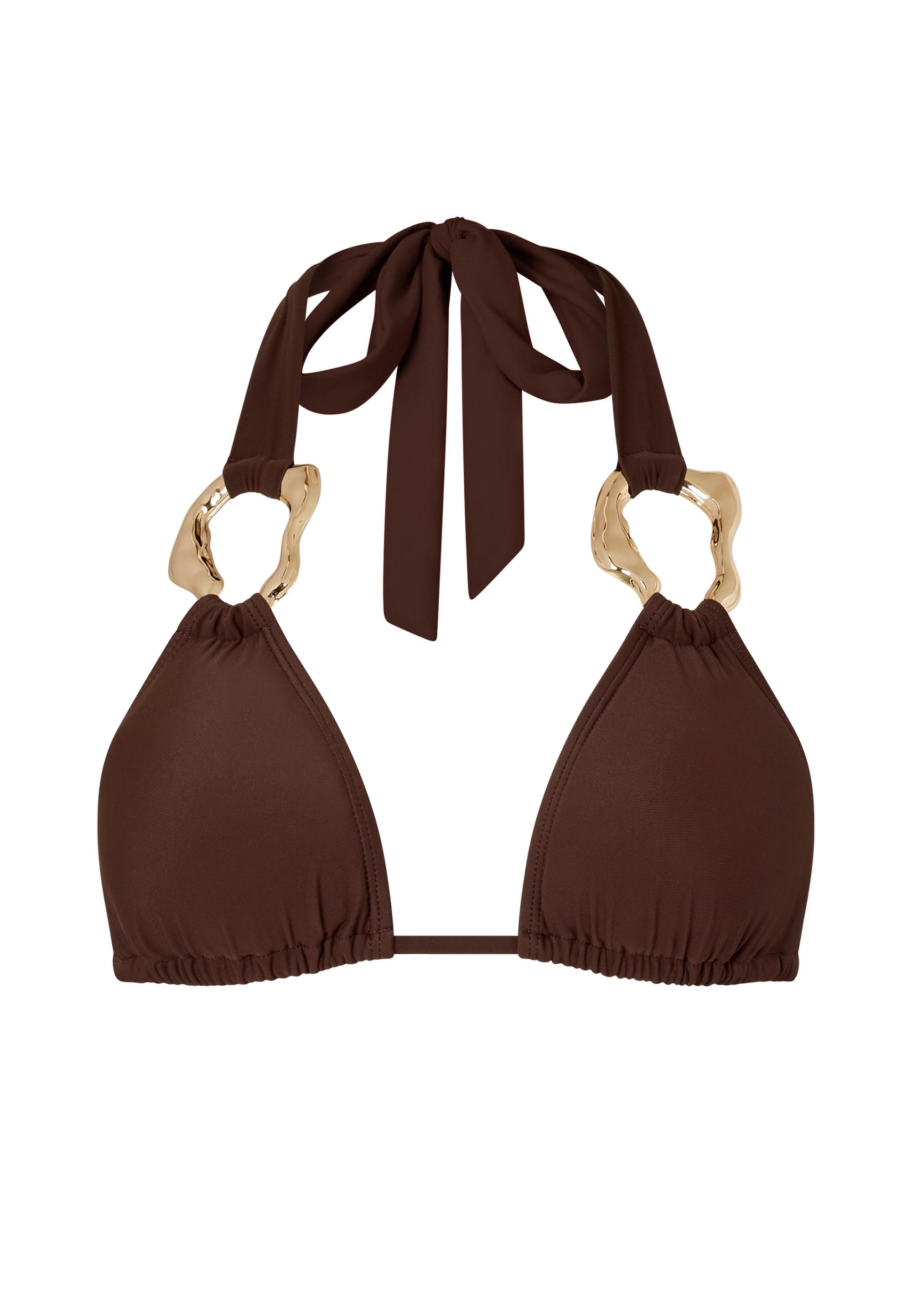 Moda Minx Irregular Hoop Bikini Oberteil Damen - Brown