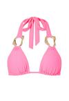 Moda Minx Irregular Hoop Triangle Top Bikini Oberteil Damen - pink