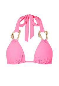 Moda Minx Irregular Hoop Triangle Top Bikini Oberteil Damen - pink