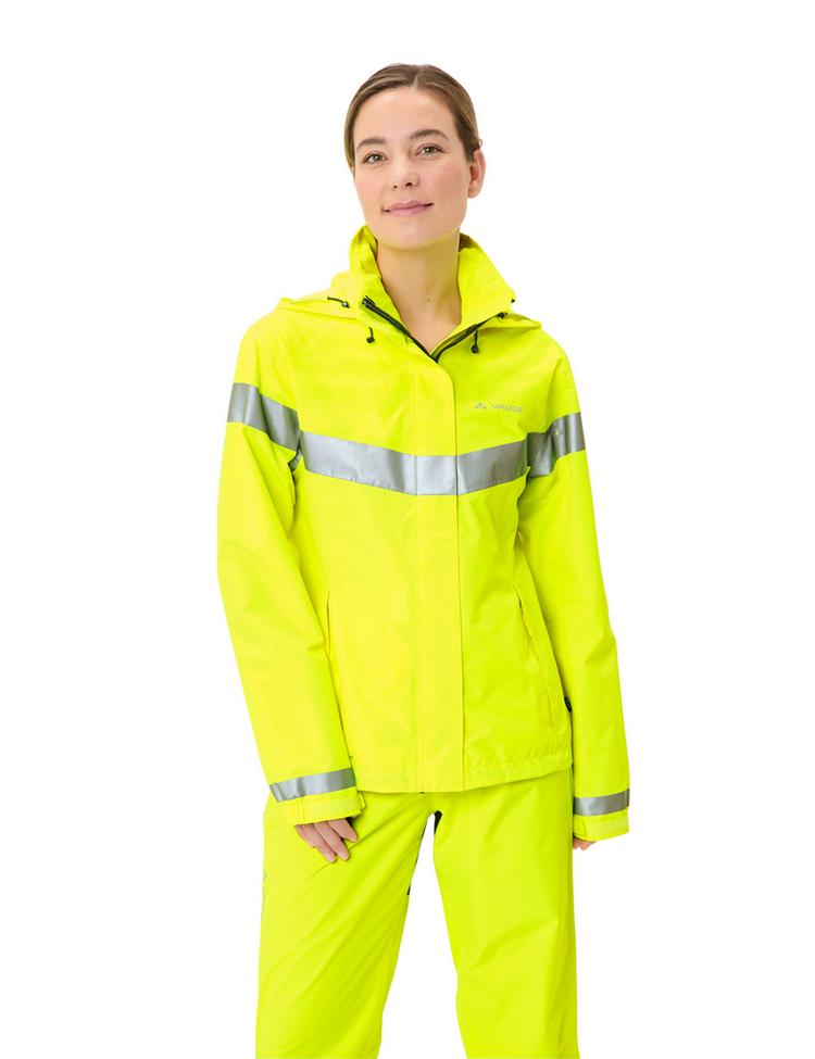 VAUDE VAUDE Women's Luminum Rain Jacket Fahrradjacke Damen - neon yellow - 2 | SportScheck