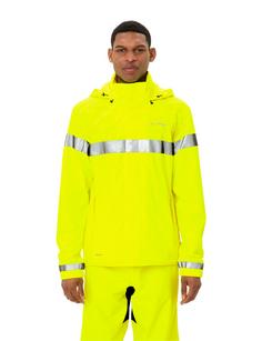 Rückansicht von VAUDE Men's Luminum Rain Jacket Fahrradjacke Herren neon yellow