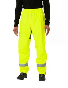 Rückansicht von VAUDE Men's Luminum Rain Pants Fahrradhose Herren neon yellow