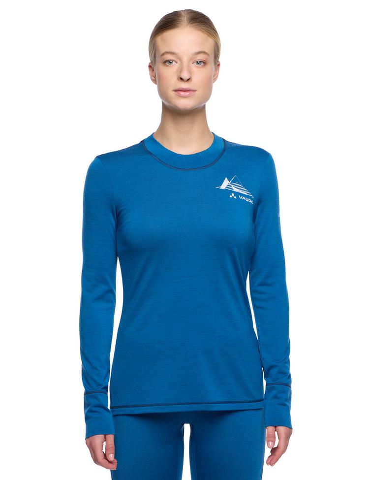 VAUDE VAUDE Women's Monviso Wool LS T-Shirt II T-Shirt Damen - shore blue - 0 | SportScheck