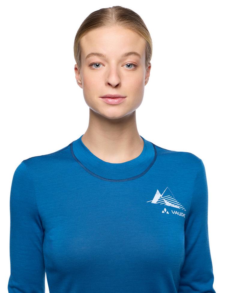 VAUDE VAUDE Women's Monviso Wool LS T-Shirt II T-Shirt Damen - shore blue - 0 | SportScheck