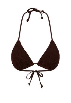 Moda Minx Scrunch Triangle Top Bikini Oberteil Damen Coffee