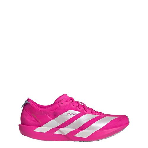 Rückansicht von adidas Adizero Adios 9 Laufschuh Laufschuhe Damen Shock Pink / Zero Metalic / Silver Violet