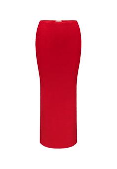 Moda Minx Scrunch Long Maxirock Damen Red