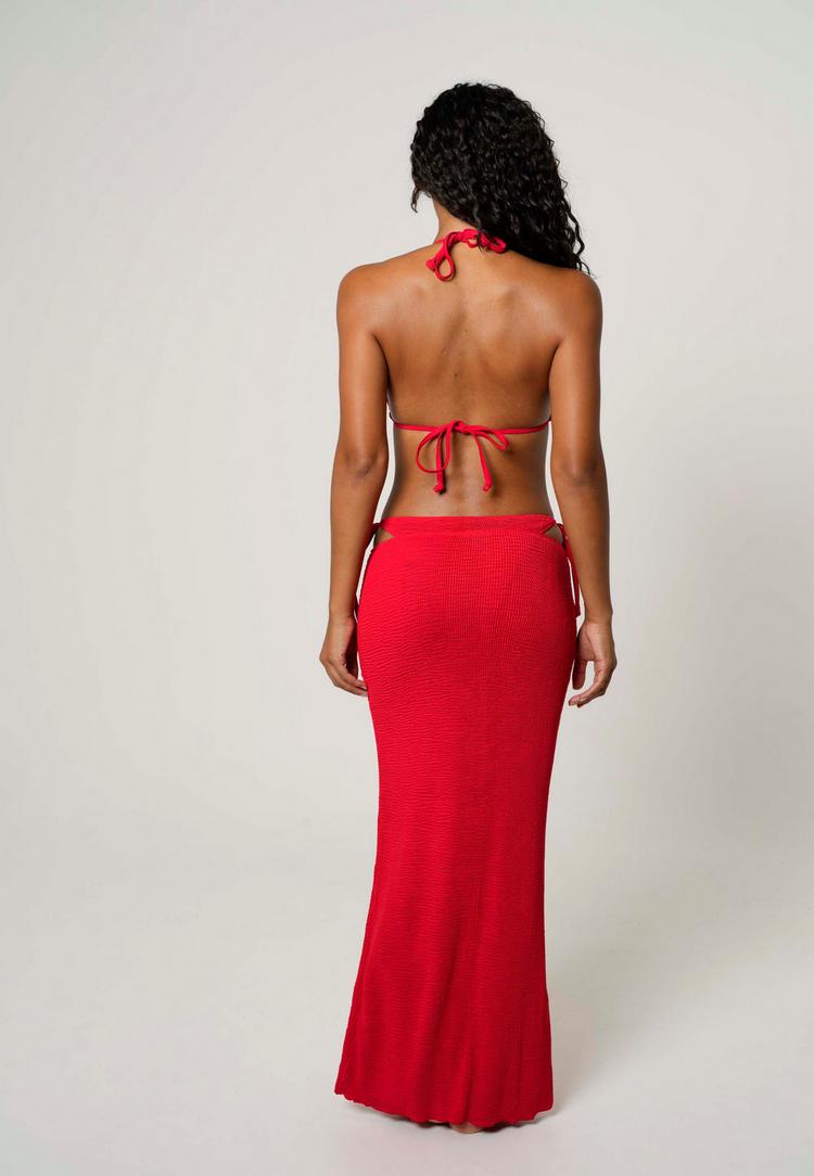 Moda Minx Moda Minx Scrunch Long Maxirock Damen - Red - 4 | SportScheck