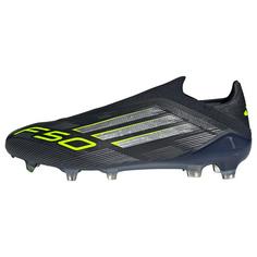 adidas F50 Elite Laceless FG Fußballschuh Fußballschuhe Core Black / Iron Metallic / Lucid Lemon