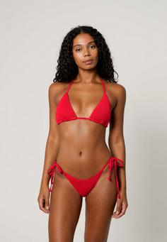 Rückansicht von Moda Minx Scrunch Triangle Top Bikini Oberteil Damen Red