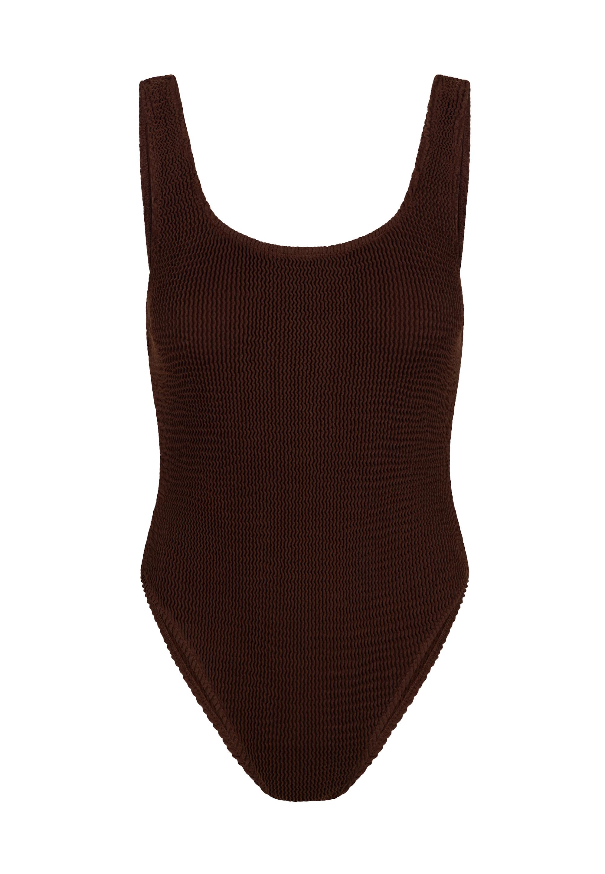 Moda Minx Scrunch Scoop Neck Swimsuit Badeanzug Damen - Brown