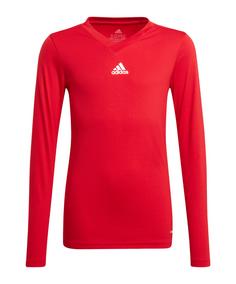 adidas Team Base Top langarm Kids Dunkel Funktionsshirt Kinder rotweiss