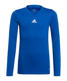 adidas Team Base Top langarm Kids Dunkel Funktionsshirt Kinder blauweiss