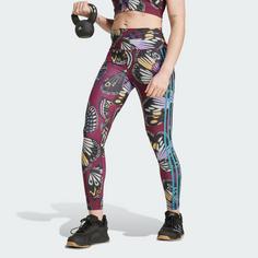 Rückansicht von adidas adidas X Farm 7/8 Leggings Leggings Damen Black / Amazon Red / Energy Ink
