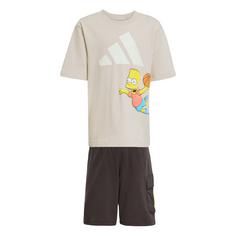 adidas Die Simpsons T-Shirt-Set Kids Trainingsanzug Kinder Wonder Beige