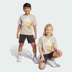 Rückansicht von adidas Die Simpsons T-Shirt-Set Kids Trainingsanzug Kinder Wonder Beige